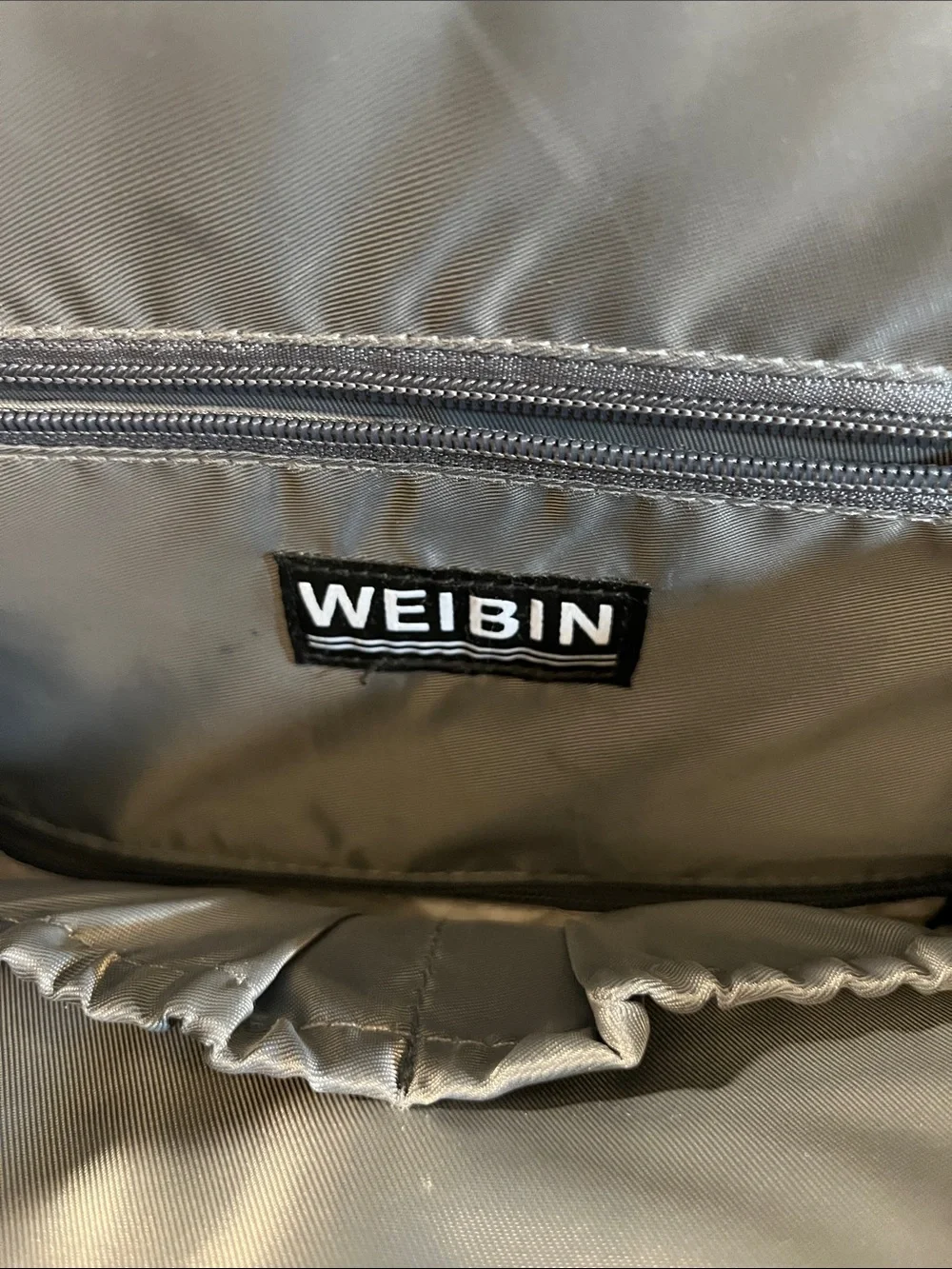 Gray Baby Diaper Backpack with Cream Trim - Unbranded
